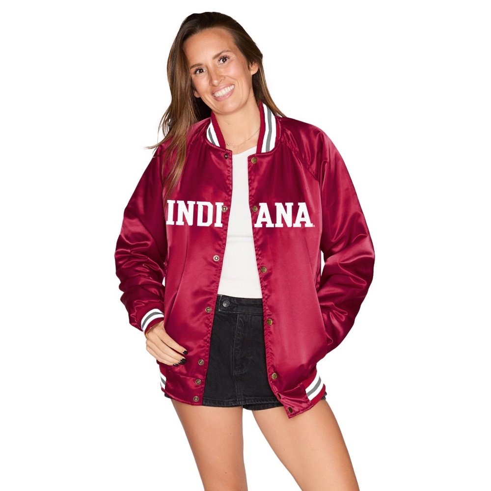 Indiana Hoosiers Satin Letterman Bomber Jacket - size M